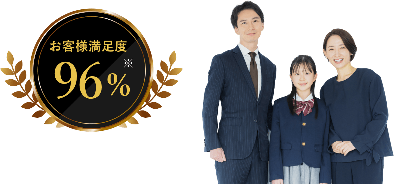 お客様満足度96% ※